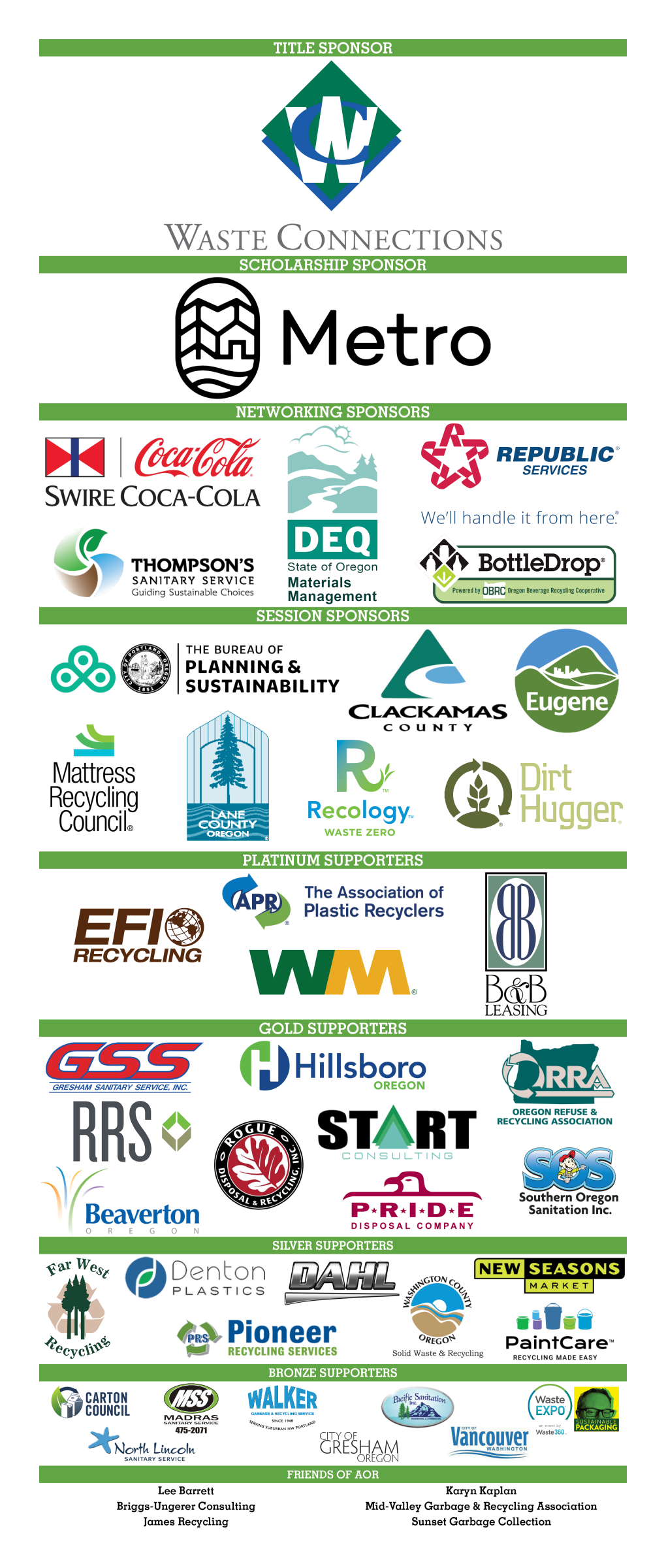 Sustainable Oregon 2022 Sponsors